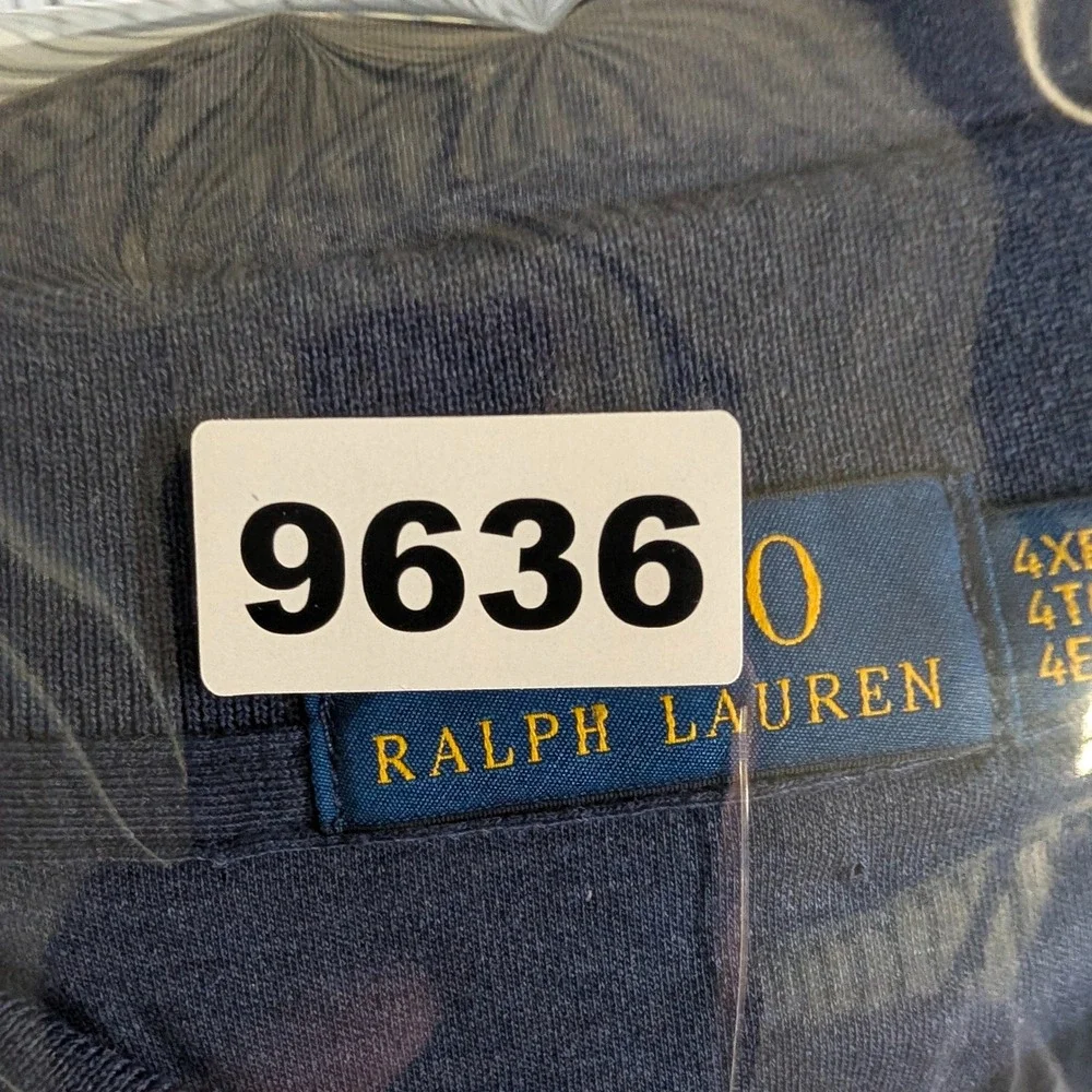Polo Ralph Lauren Polo Shirt Mens 4XB Navy Long‎ Sleeve Tipped Collar Pony NEW